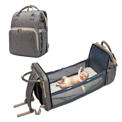 Baby Diaper Bag with USB & Sleeping Crib